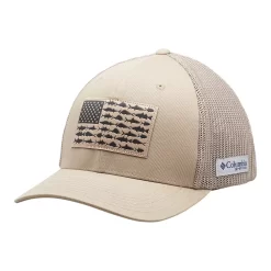 Men's Columbia PFG FlexFit Mesh Fish Flag Fitted Cap