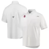Men's Columbia White Oklahoma Sooners PFG Tamiami Omni-Shade Button-Down Shirt