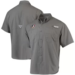 Men's Columbia Charcoal Florida State Seminoles PFG Tamiami Shirt
