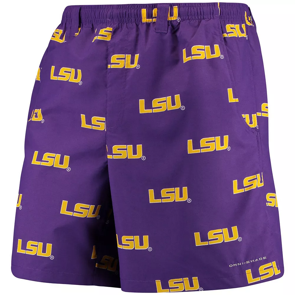 Men's Columbia PFG Purple LSU Tigers Backcast II 8" Omni-Shade Hybrid Shorts 1 Men's Columbia PFG Purple LSU Tigers Backcast II 8" Omni-Shade Hybrid Shorts