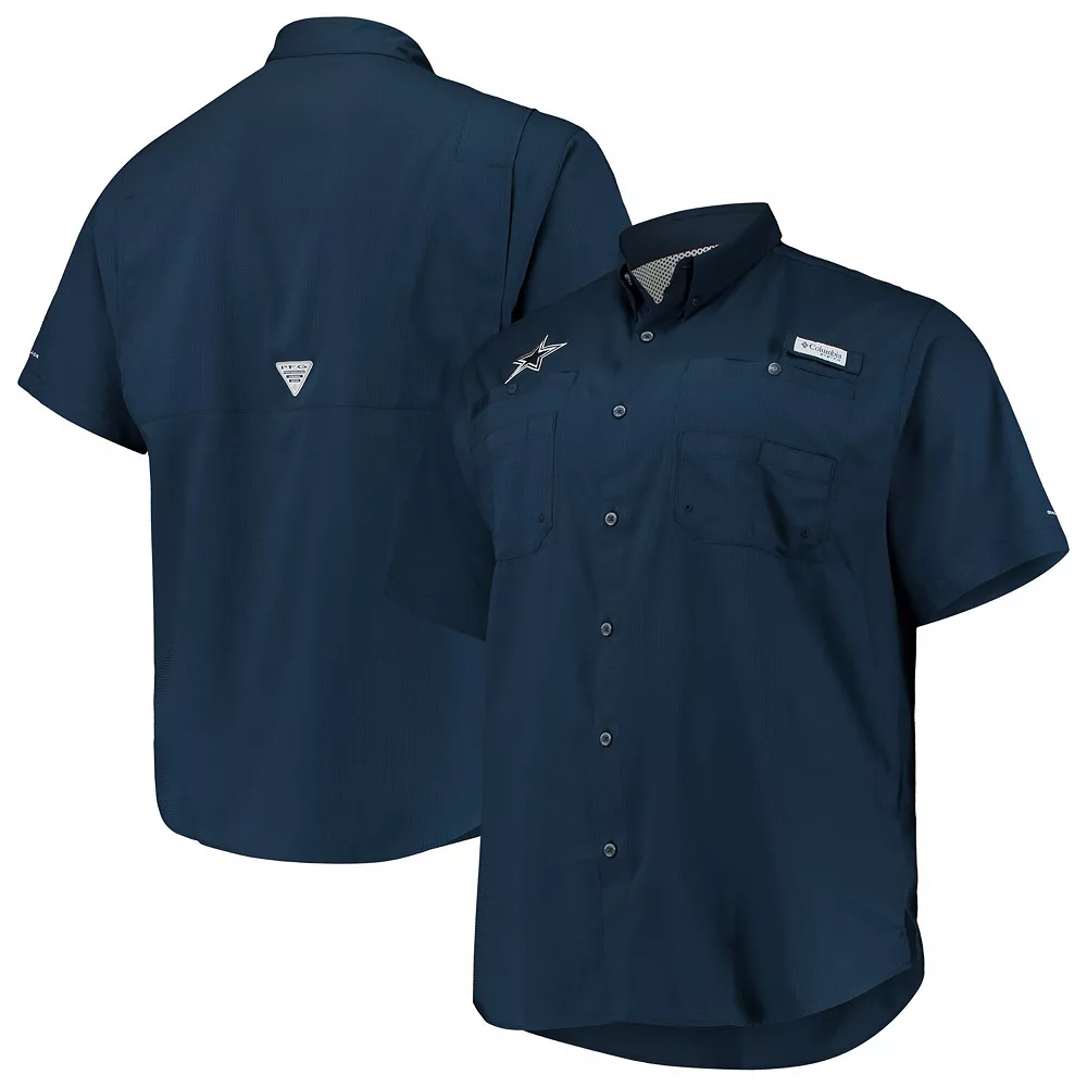 Men's Columbia Navy Dallas Cowboys Big & Tall Tamiami Woven Button-Down Shirt 2 Men's Columbia Navy Dallas Cowboys Big & Tall Tamiami Woven Button-Down Shirt - Image 2