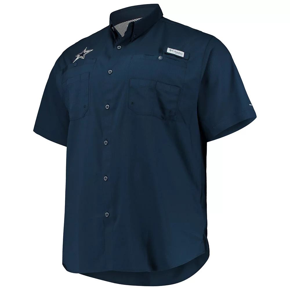 Men's Columbia Navy Dallas Cowboys Big & Tall Tamiami Woven Button-Down Shirt 3 Men's Columbia Navy Dallas Cowboys Big & Tall Tamiami Woven Button-Down Shirt - Image 3