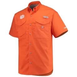 Clemson Tigers Columbia PFG Bonehead Short Sleeve Shirt - Orange