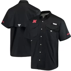 Men's Columbia Black Nebraska Huskers PFG Bonehead Shirt