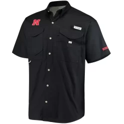 Men's Columbia Black Nebraska Huskers PFG Bonehead Shirt -Columbia Vogue 4078977 ALT2