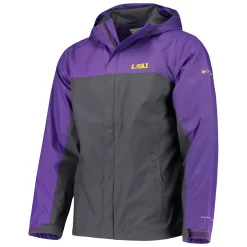 Men's Columbia Purple/Gray LSU Tigers Glennaker Storm Full-Zip Jacket -Columbia Vogue 4104567 ALT2