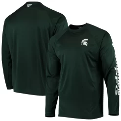 Men's Columbia PFG Green Michigan State Spartans Terminal Tackle Omni-Shade Long Sleeve T-Shirt