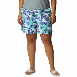 Plus Size Columbia Sandy River Print Water-Repellent Active Shorts