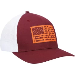 Men's Columbia Maroon Virginia Tech Hokies PFG Tonal Fish Flag Flex Hat -Columbia Vogue 4623146 ALT3