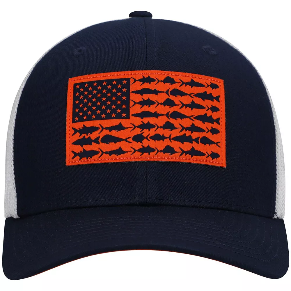 Men's Columbia Navy Auburn Tigers PFG Tonal Fish Flag Flex Hat 2 Men's Columbia Navy Auburn Tigers PFG Tonal Fish Flag Flex Hat - Image 2