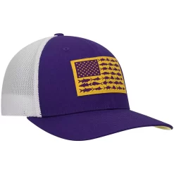 Men's Columbia Purple LSU Tigers PFG Tonal Fish Flag Flex Hat -Columbia Vogue 4644954 ALT3