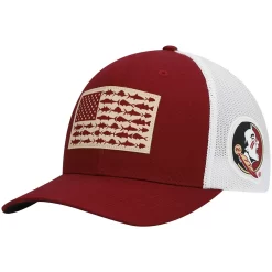 Men's Columbia Garnet Florida State Seminoles PFG Tonal Fish Flag Flex Hat