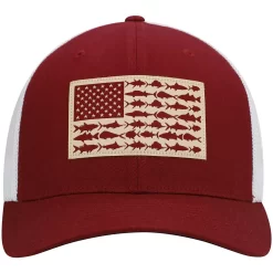 Men's Columbia Garnet Florida State Seminoles PFG Tonal Fish Flag Flex Hat -Columbia Vogue 4782578 ALT2