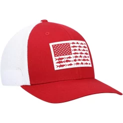 Men's Columbia Cardinal Arkansas Razorbacks PFG Tonal Fish Flag Flex Hat -Columbia Vogue 4782618 ALT3