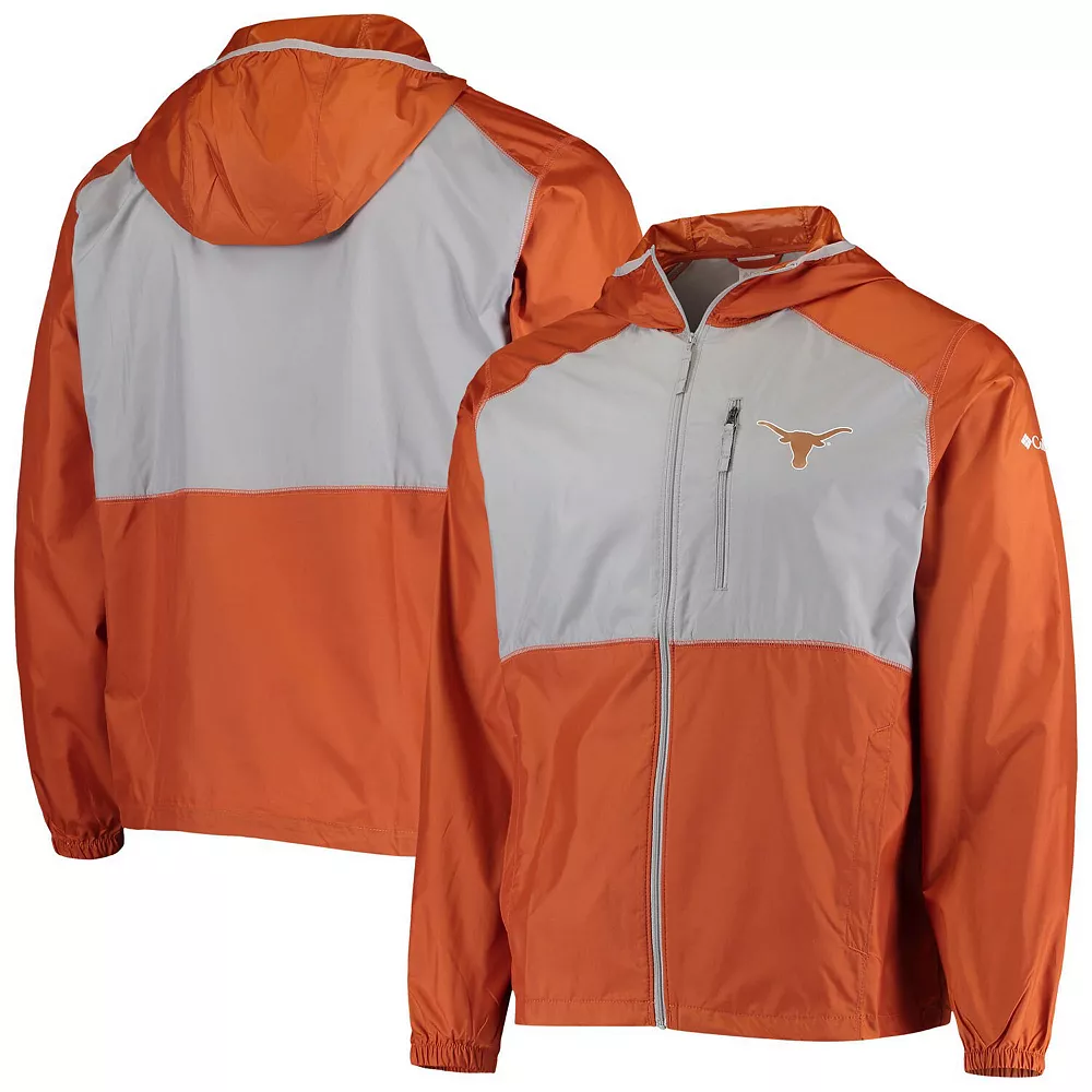 Men's Columbia Texas Orange/Gray Texas Longhorns Flash Forward Hoodie Full-Zip Windbreaker Jacket 1 Men's Columbia Texas Orange/Gray Texas Longhorns Flash Forward Hoodie Full-Zip Windbreaker Jacket