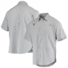 Men's Columbia Gray Texas Longhorns Tamiami Omni-Shade Button-Down Shirt