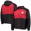 Men's Columbia Black/Scarlet Nebraska Huskers Flash Forward Hoodie Full-Zip Windbreaker Jacket