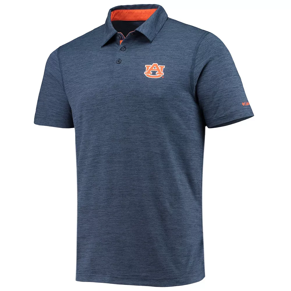 Men's Columbia Navy Auburn Tigers Tech Trail Space Dye Omni-Shade Polo 3 Men's Columbia Navy Auburn Tigers Tech Trail Space Dye Omni-Shade Polo - Image 3