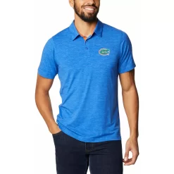 Men's Columbia Royal Florida Gators Tech Trail Space Dye Omni-Shade Polo