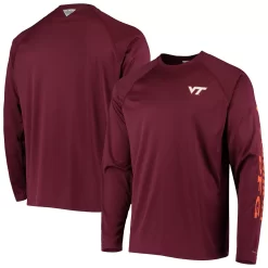 Men's Columbia PFG Maroon Virginia Tech Hokies Terminal Tackle Omni-Shade Long Sleeve T-Shirt