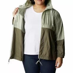 Plus Size Columbia Flash Forward Hooded Colorblock Windbreaker Jacket -Columbia Vogue 5203366 ALT3