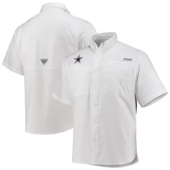 Men's Columbia White Dallas Cowboys Tamiami Omni-Shade Button-Down Shirt