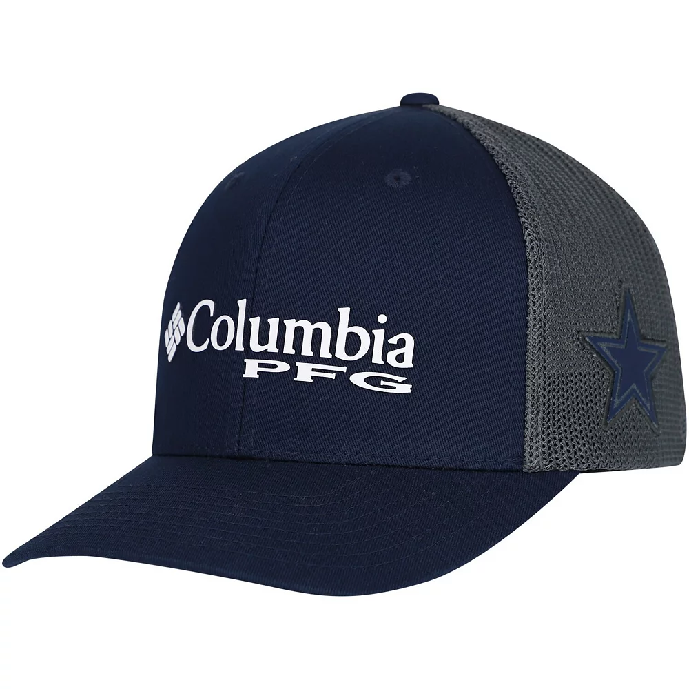 Men's Columbia Navy Dallas Cowboys PFG Mesh Snapback Hat 2 Men's Columbia Navy Dallas Cowboys PFG Mesh Snapback Hat - Image 2