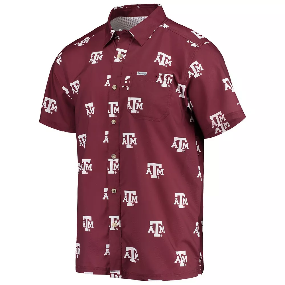 Men's Columbia Maroon Texas A&M Aggies Super Slack Tide Omni-Shade Button-Up Shirt 3 Men's Columbia Maroon Texas A&M Aggies Super Slack Tide Omni-Shade Button-Up Shirt - Image 3