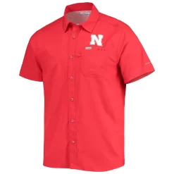 Men's Columbia PFG Scarlet Nebraska Huskers Slack Tide Camp Button-Up Shirt -Columbia Vogue 5383855 ALT2