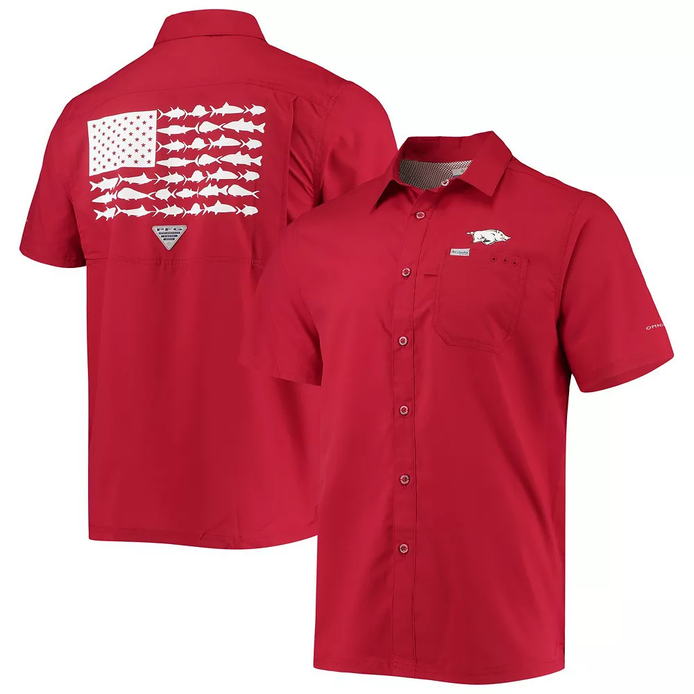 Men's Columbia PFG Cardinal Arkansas Razorbacks Slack Tide Camp Button-Up Shirt 2 Men's Columbia PFG Cardinal Arkansas Razorbacks Slack Tide Camp Button-Up Shirt - Image 2