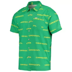 Men's Columbia Green Oregon Ducks Super Slack Tide Omni-Shade Button-Up Shirt -Columbia Vogue 5384420 ALT2