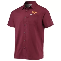 Men's Columbia PFG Maroon Virginia Tech Hokies Slack Tide Camp Button-Up Shirt -Columbia Vogue 5384464 ALT2