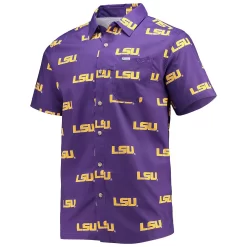 Men's Columbia Purple LSU Tigers Super Slack Tide Omni-Shade Button-Up Shirt -Columbia Vogue 5385466 ALT2
