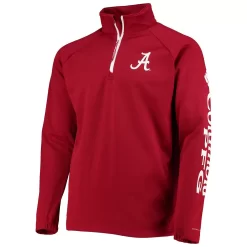 Men's Columbia Crimson Alabama Crimson Tide Terminal Tackle Fleece Raglan Omni-Shade Quarter-Zip Jacket -Columbia Vogue 5386969 ALT2