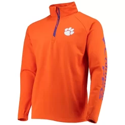 Men's Columbia Orange Clemson Tigers Terminal Tackle Fleece Raglan Omni-Shade Quarter-Zip Jacket -Columbia Vogue 5387347 ALT2