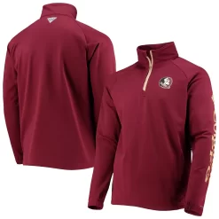 Men's Columbia Garnet Florida State Seminoles Terminal Tackle Fleece Raglan Omni-Shade Quarter-Zip Jacket