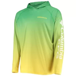 Men's Columbia PFG Green Oregon Ducks Terminal Tackle Omni-Shade UPF 50 Long Sleeve Hooded Top -Columbia Vogue 5391167 ALT2