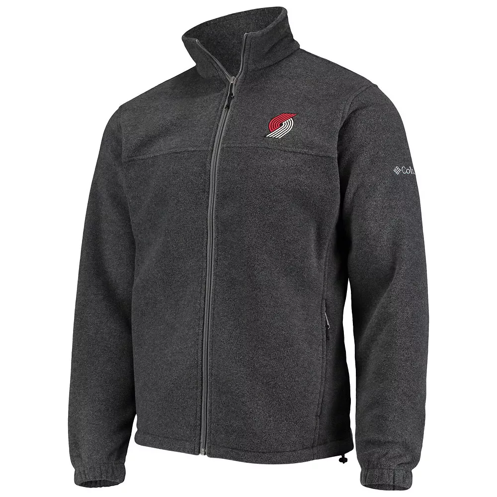 Men's Columbia Portland Trail Blazers Heathered Charcoal Flanker Full-Zip Jacket 3 Men's Columbia Portland Trail Blazers Heathered Charcoal Flanker Full-Zip Jacket - Image 3