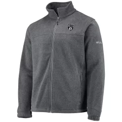 Men's Columbia Brooklyn Nets Heathered Charcoal Flanker Full-Zip Jacket -Columbia Vogue 5414992 ALT2