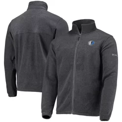 Men's Columbia Dallas Mavericks Heathered Charcoal Flanker Full-Zip Jacket