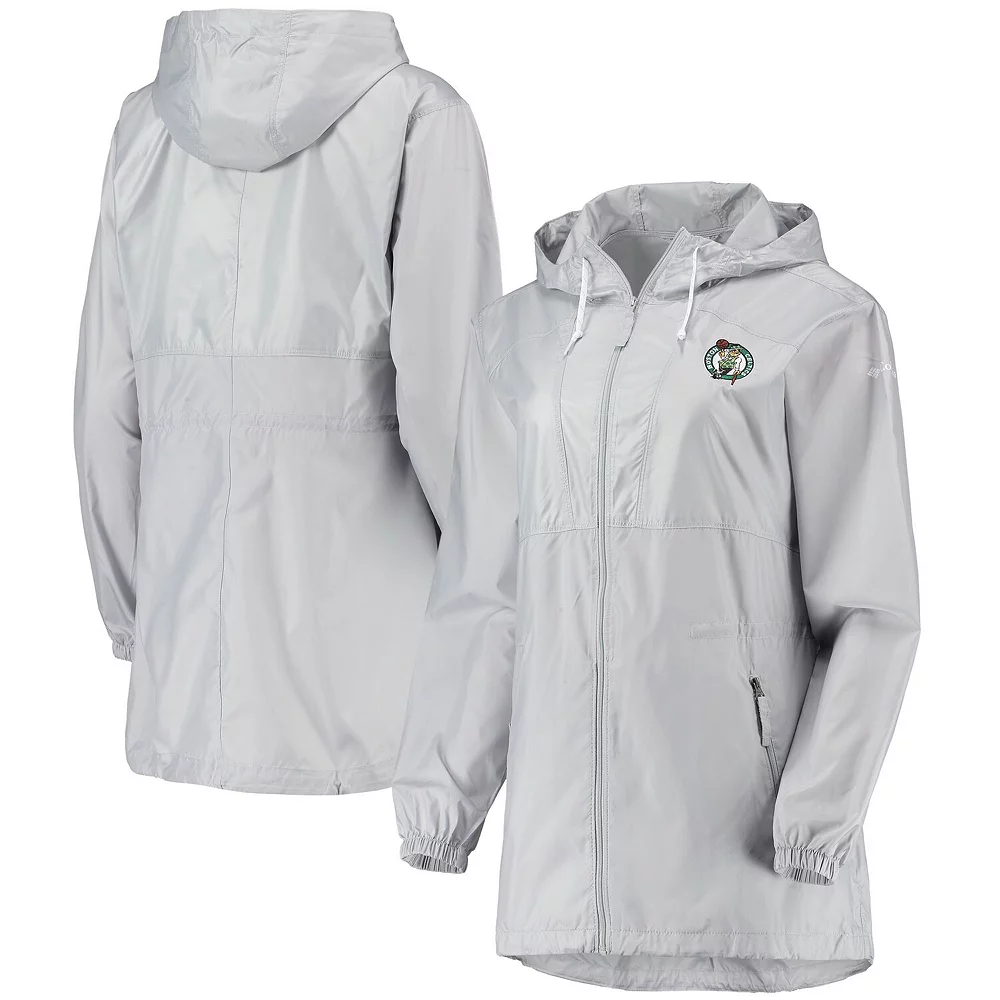 Women's Columbia Gray Boston Celtics Flashback Full-Zip Jacket 1 Women's Columbia Gray Boston Celtics Flashback Full-Zip Jacket