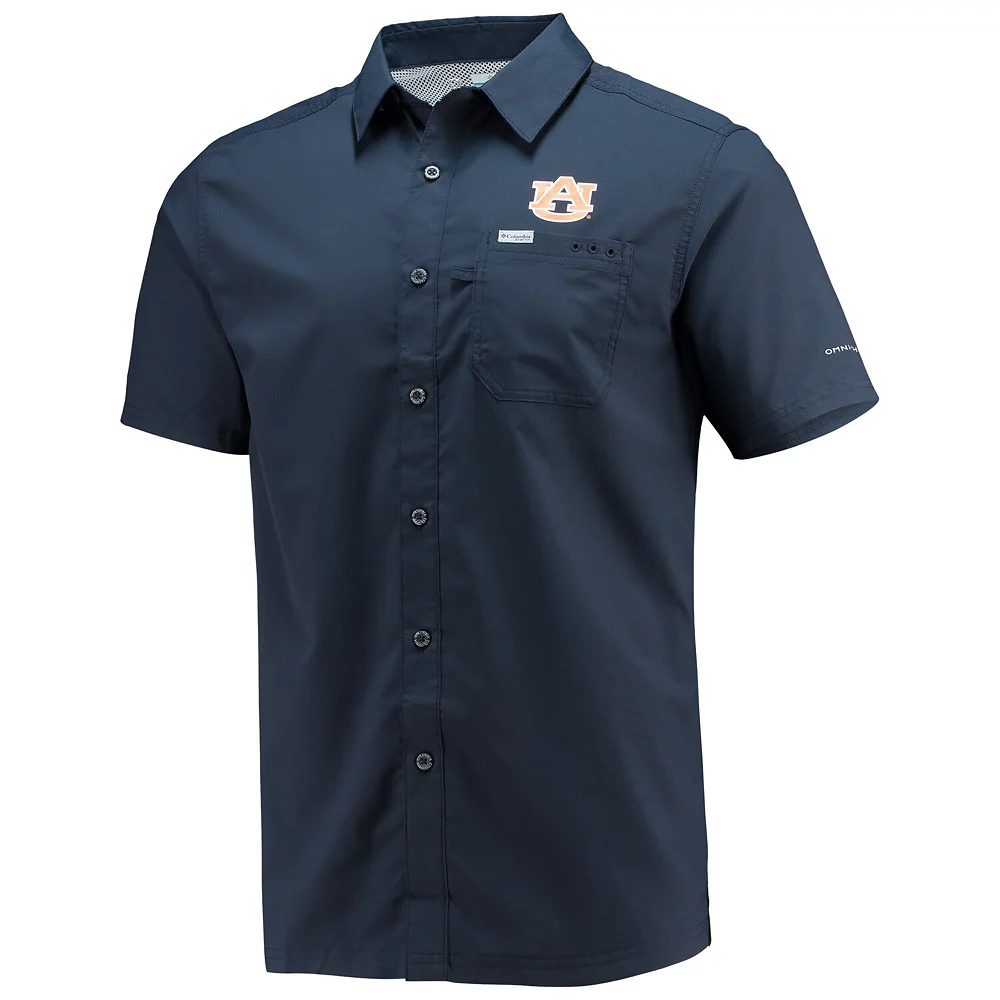 Men's Columbia PFG Navy Auburn Tigers Slack Tide Camp Button-Up Shirt 2 Men's Columbia PFG Navy Auburn Tigers Slack Tide Camp Button-Up Shirt - Image 2