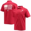 Men's Columbia PFG Crimson Alabama Crimson Tide Slack Tide Camp Button-Up Shirt