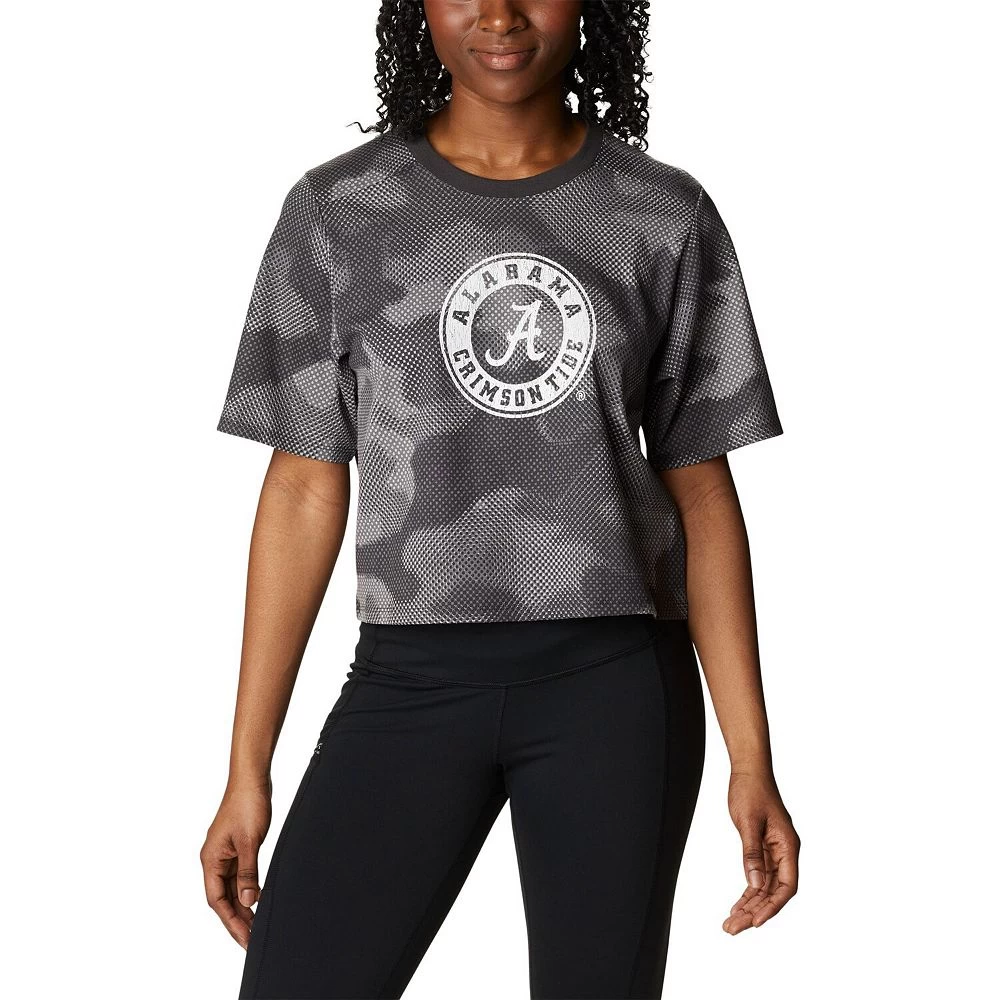 Women's Columbia Gray/Black Alabama Crimson Tide Park Camo Boxy T-Shirt 1 Women's Columbia Gray/Black Alabama Crimson Tide Park Camo Boxy T-Shirt