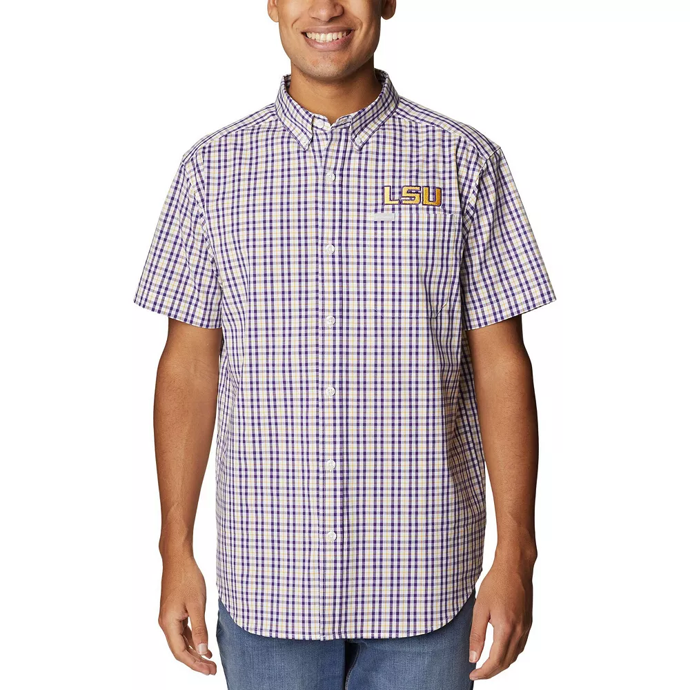 Men's Columbia Purple LSU Tigers Rapid Rivers Logo Button-Down Shirt 2 Men's Columbia Purple LSU Tigers Rapid Rivers Logo Button-Down Shirt - Image 2