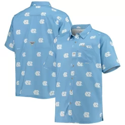 Men's Columbia Carolina Blue North Carolina Tar Heels Super Slack Tide Team Omni-Shade Button-Up Shirt