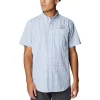 Men's Columbia Carolina Blue North Carolina Tar Heels Rapid Rivers Logo Button-Down Shirt