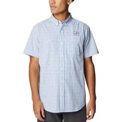 Men's Columbia Carolina Blue North Carolina Tar Heels Rapid Rivers Logo Button-Down Shirt