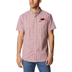 Men's Columbia Cardinal Arkansas Razorbacks Rapid Rivers Logo Button-Down Shirt