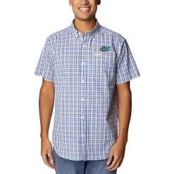 Men's Columbia Royal Florida Gators Rapid Rivers Logo Button-Down Shirt